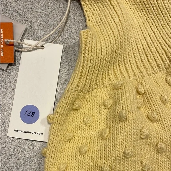 Misha & Puff Yellow Knit Baby Overalls - Picture 3 of 5